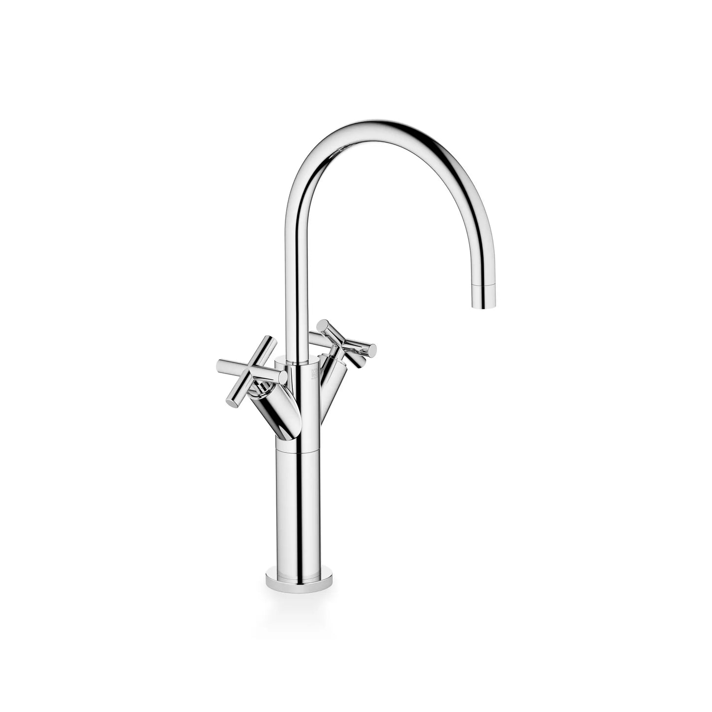 TARA Single-hole basin mixer with raised base without pop-up waste